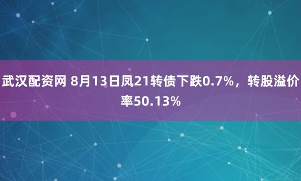 武汉配资网 8月13日凤21转债下跌0.7%，转股溢价率50.13%